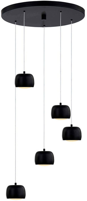 Justice Design NSH-8118-MBLK Frascati Contemporary Matte Black LED Multi Pendant Lamp