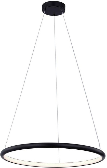 Justice Design NSH-4482-MBLK Circola Modern Matte Black LED 24.5" Ceiling Pendant Light