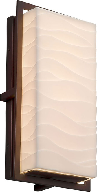 Justice Design PNA-7562W-WAVE-DBRZ Porcelina Avalon Modern Dark Bronze LED Exterior Small Wall Lighting Fixture