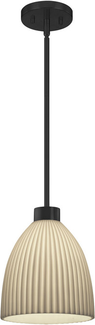 Justice Design PNA-8814-18-PLET-MBLK-RIGID Faux Porcelain Resin Impala Contemporary Matte Black Mini Pendant Lighting