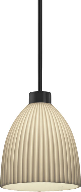 Justice Design PNA-8844-18-PLET-MBLK-RIGID Faux Porcelain Resin Impala Modern Matte Black Lighting Pendant