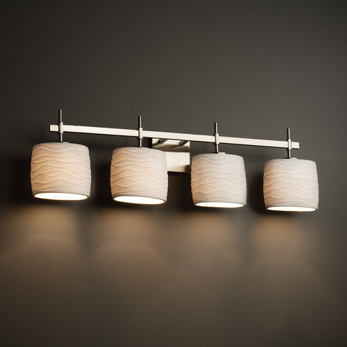 Justice Design POR-8414 Union Limoges 4-Light Bath Lighting Sconce