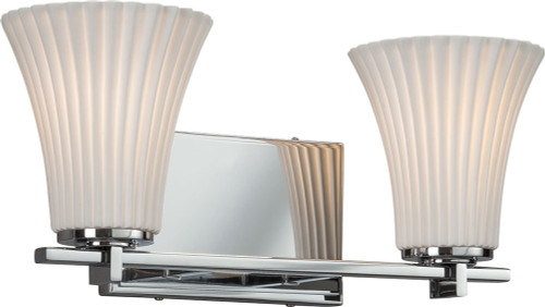 Justice Design POR-8442 Limoges Era Modern 2-Light Bathroom Vanity Light