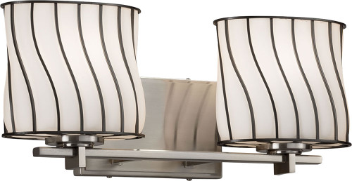 Justice Design WGL-8442 Wire Glass Era Contemporary 2-Light Bathroom Light Sconce