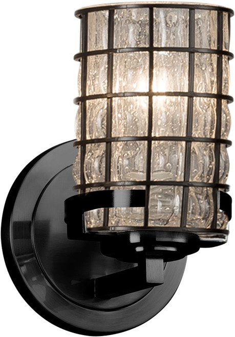 Justice Design WGL-8451-10 Wire Glass Atlas Contemporary Lamp Sconce