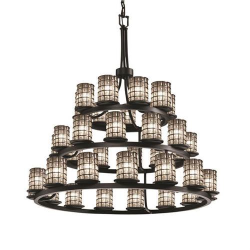 Justice Design WGL-8712-10 Wire Glass Dakota Modern Ceiling Chandelier