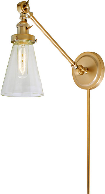 JVI Designs 1255-10-S10 Soho Barclay Modern Satin Brass Swing Arm Wall Lamp