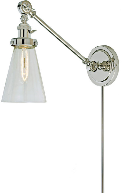 JVI Designs 1255-15-S10 Soho Barclay Contemporary Polished Nickel Wall Swing Arm Light