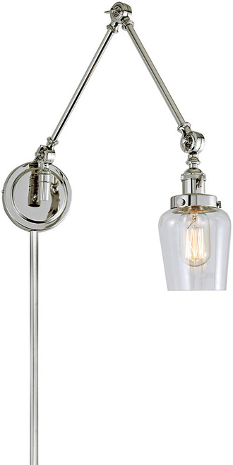 JVI Designs 1257-15-S9 Soho Polished Nickel Swing Arm Wall Lamp
