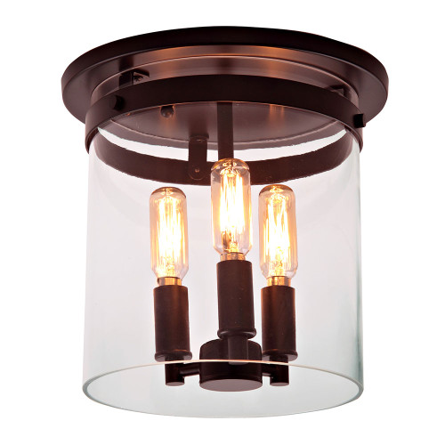 JVI Designs 3021-08 Roxbury Contemporary Oil Rubbed Bronze 9.5" Flush Mount Lighting Fixture