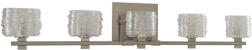Kalco 312135SN Clearwater Modern Satin Nickel Xenon 5-Light Bathroom Vanity Light Fixture