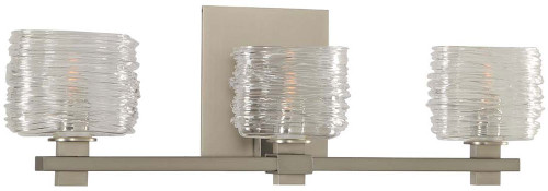 Kalco 312133SN Clearwater Modern Satin Nickel Xenon 3-Light Bathroom Sconce