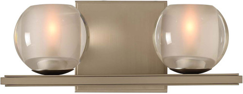 Kalco 315032SN Corona Modern Satin Nickel LED 2-Light Vanity Light Fixture