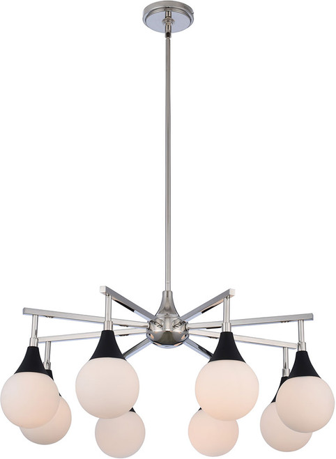 Kalco 508570BPN Bogart Modern Matte Black w Polished Nickel Chandelier Lamp