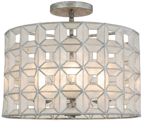 Kalco 509145OSL Prado Modern Oxidized Silver Leaf Flush Ceiling Light Fixture