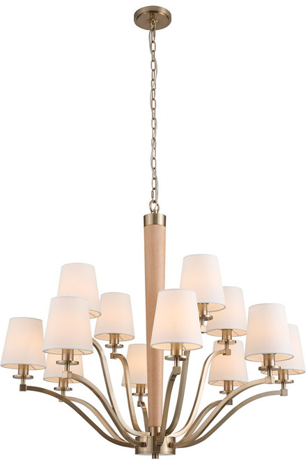 Kalco 518972BCG Curva Contemporary Brushed Champagne Gold Hanging Chandelier