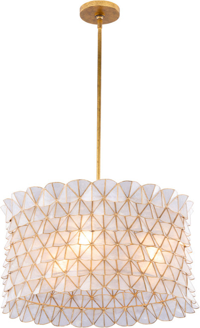 Kalco 520055OL Flair Modern Oxidized Gold Leaf 22" Drum Hanging Lamp