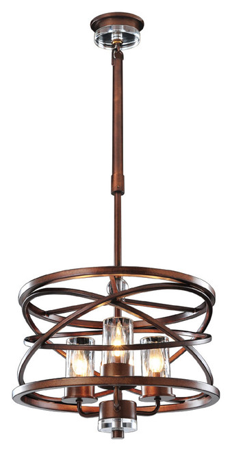 Kalco 6606 Eternity Small 3 Lamp Contemporary Etruscan Bronze Drop Ceiling Lighting