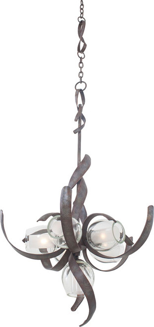 Kalco 7551 Solana Contemporary Oxidized Copper Halogen Ceiling Chandelier