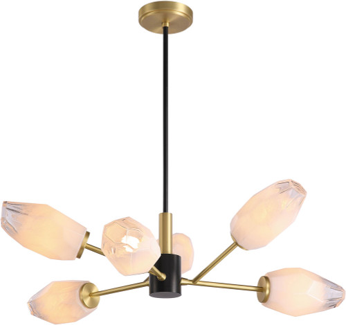 Kanova & Company KCH0114-6NB Glacier Modern Louise Brass Chandelier Lamp