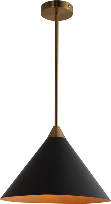 Kanova & Company KPN0124-1MB Paris Modern Beaufort Brass & Matte Black Pendant Lighting Fixture