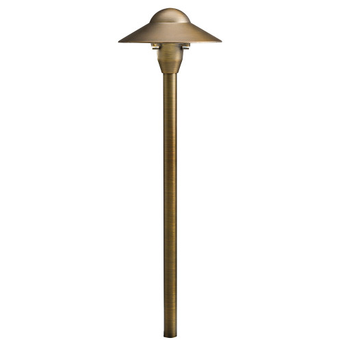 Kichler 15470CBR Small Dome Modern Centennial Brass Xenon Line Voltage Outdoor Path Light