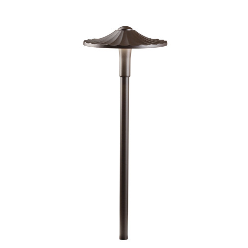 Kichler 16125AZT27 Flare Contemporary Textured Architectural Bronze LED Line Voltage Exterior 2700k Path Light