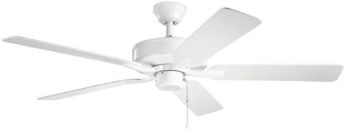 Kichler 330015WH Basics Pro Patio Traditional White Home Ceiling Fan