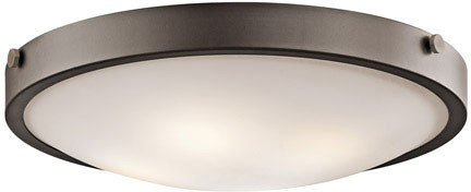 Kichler 42276OZ Lytham Contemporary Olde Bronze Flush Mount Ceiling Light Fixture