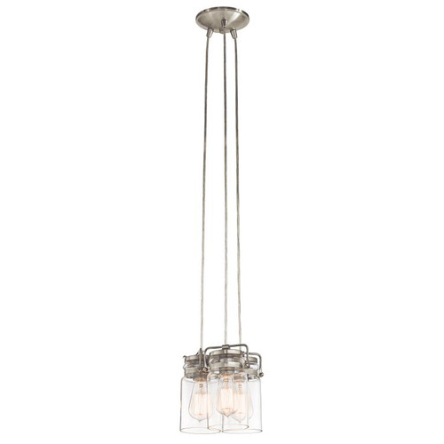 Kichler 42869NI Brinley Retro Brushed Nickel Finish 7.75" Tall Multi Hanging Lamp