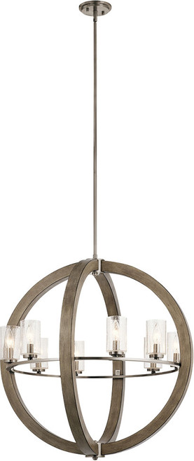 Kichler 43190DAG Grand Bank Modern Distressed Antique Gray Chandelier Light