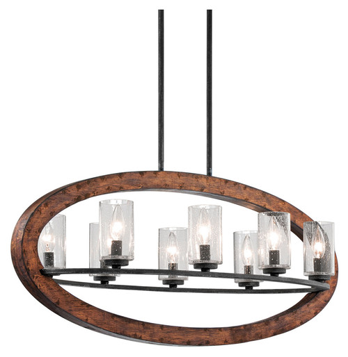 Kichler 43191AUB Grand Bank 8 Lamp Auburn Stained Finish Modern Island Lighting