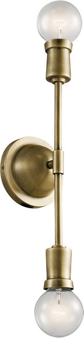 Kichler 43195NBR Armstrong Modern Natural Brass Wall Light Sconce