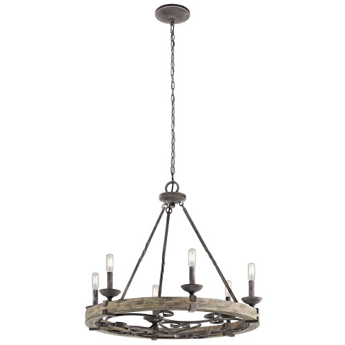 Kichler 43823WZC Taulbee Weathered Zinc Chandelier Light