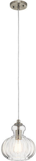 Kichler 43956NI Riviera Modern Brushed Nickel Mini Hanging Lamp