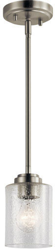 Kichler 44032NI Winslow Modern Brushed Nickel Mini Pendant Hanging Light