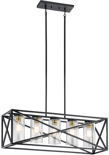 Kichler 44081BK Moorgate Contemporary Black Island Light Fixture