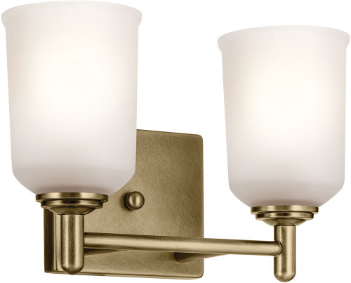 Kichler 45573NBR Shailene Modern Natural Brass 2-Light Bath Lighting Fixture