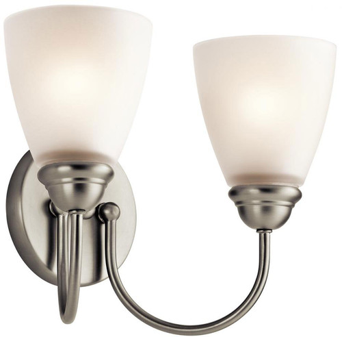 Kichler 45638NI Jolie Brushed Nickel 2-Light Bath Sconce