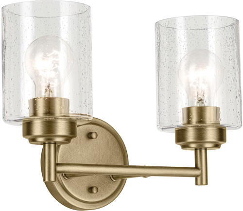 Kichler 45885NBR Winslow Contemporary Natural Brass 2-Light Vanity Lighting