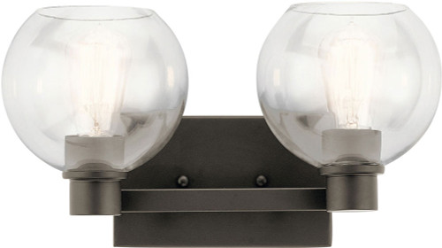 Kichler 45893OZ Harmony Contemporary Olde Bronze 2-Light Bathroom Wall Light Fixture