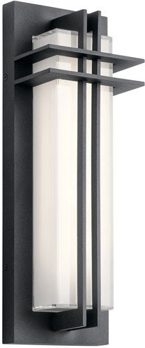 Kichler 49297BKTLED Manhattan Modern Textured Black LED Exterior Wall Sconce Light