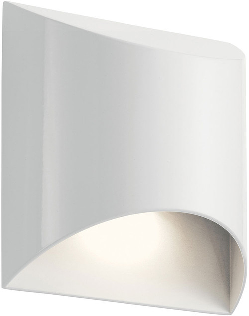 Kichler 49278WHLED Wesley Contemporary White LED Outdoor Wall Light Sconce