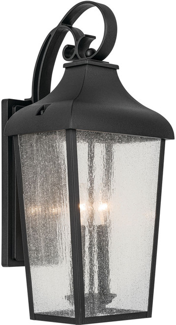 Kichler 49737BKT Forestdale Traditional Textured Black 10" Outdoor Light Sconce