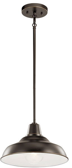 Kichler 49992OZ Pier Contemporary Olde Bronze Exterior 12.5" Pendant Lamp