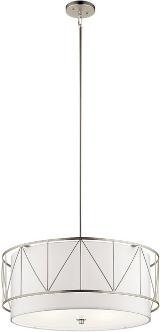 Kichler 52072SN Birkleigh Satin Nickel Drum Pendant Lighting