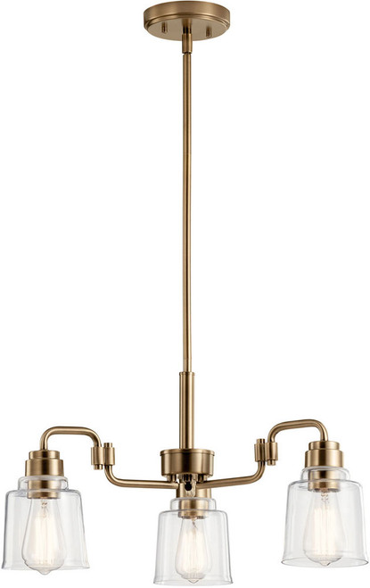 Kichler 52397WBR Aivian Modern Weathered Brass Mini Chandelier Light