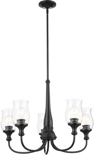 Kichler 52468BK Melis Contemporary Black Chandelier Lamp
