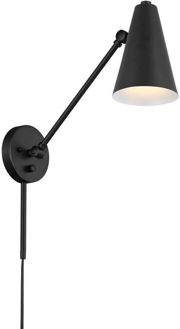 Kichler 52485BKB Sylvia Contemporary Black Swing Arm Wall Lamp
