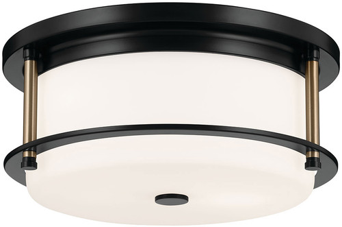 Kichler 52595BKCPZ Brit Black 12" Ceiling Light Fixture